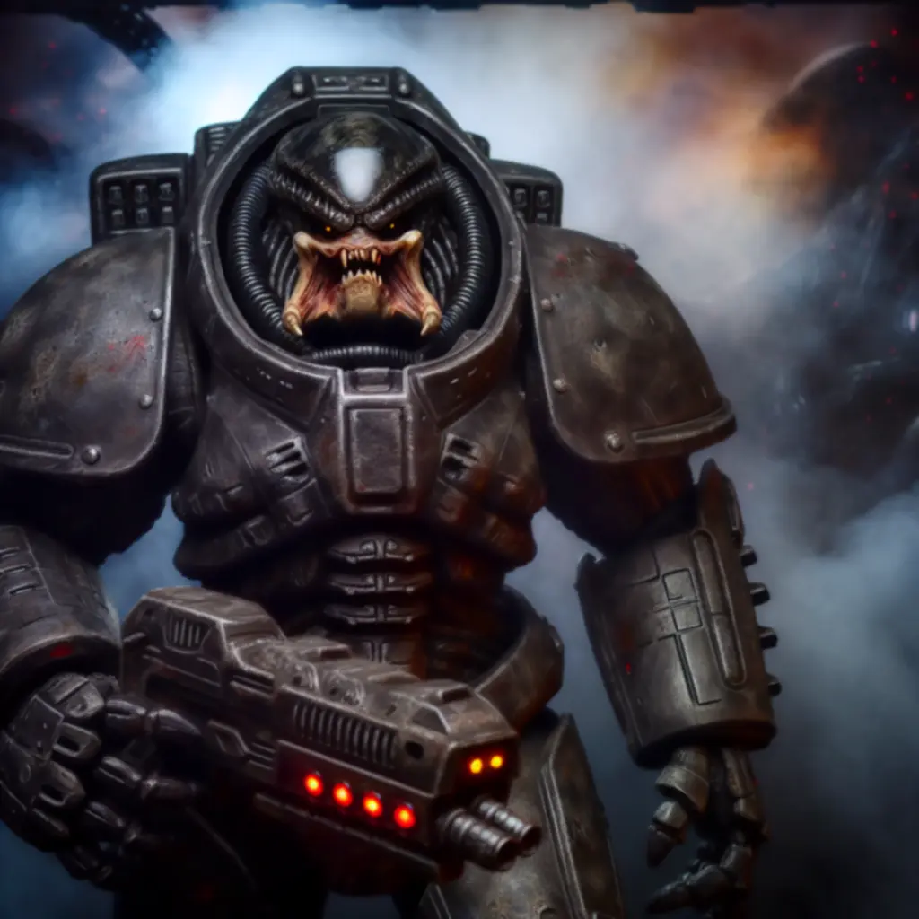 Ciężkozbrojny obcy typu brute z pancerzem