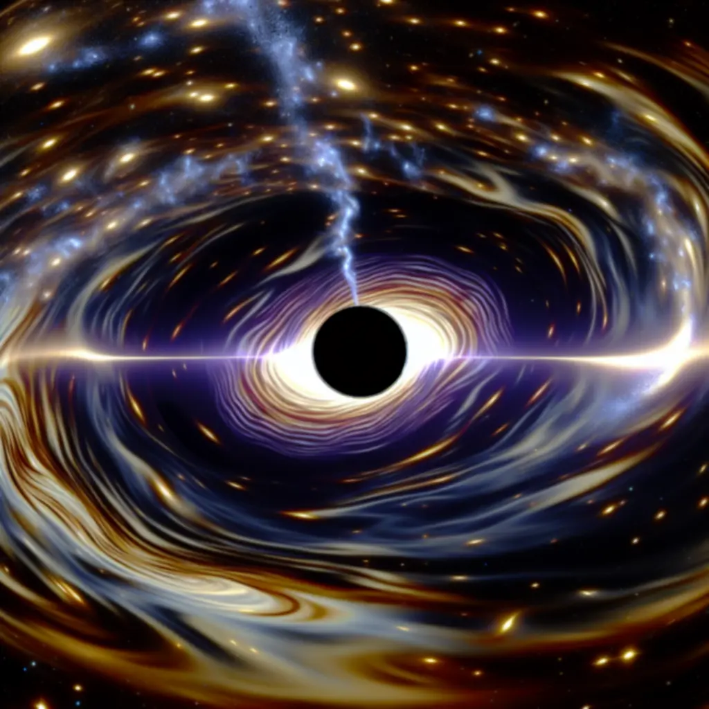 Mapa Krawędź Czarnej Dziury z wirującą akrecją i zniekształceniami