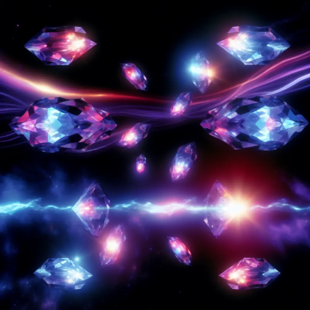 Mapa Kryształowa Otchłań z mieniącymi się kryształami i echem energii